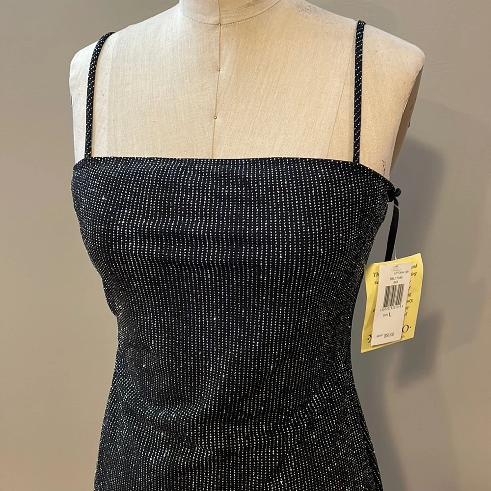 XOXO Uptown Girl glitter spaghetti strap cocktail dress - Picture 2 of 10